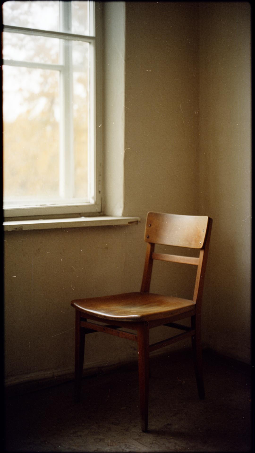 An empty chair in a quiet apartment